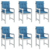Cojines silla respaldo bajo 6 ud tela azul melange 100x50x4 cm 1