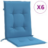 Cojines silla respaldo bajo 6 ud tela azul melange 100x50x4 cm 2