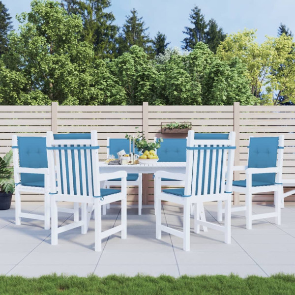 Cojines silla respaldo bajo 6 ud tela azul melange 100x50x4 cm M 4