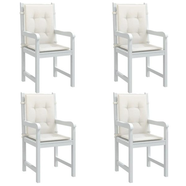 Cojines silla respaldo bajo 4 ud tela crema melange 100x50x4 cm D