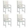 Cojines silla respaldo bajo 4 ud tela crema melange 100x50x4 cm 1