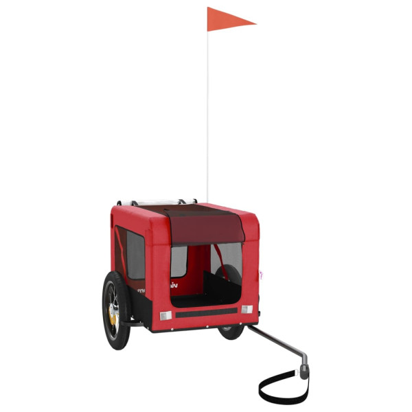 Reboque bicicleta p/ animais tecido oxford/ferro vermelho/preto M 3
