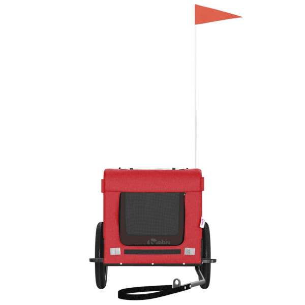 Remolque de bicicleta mascotas hierro tela Oxford rojo negro M 5