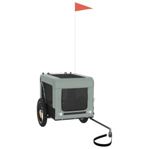 Remolque de bicicleta mascotas hierro tela Oxford gris negro H