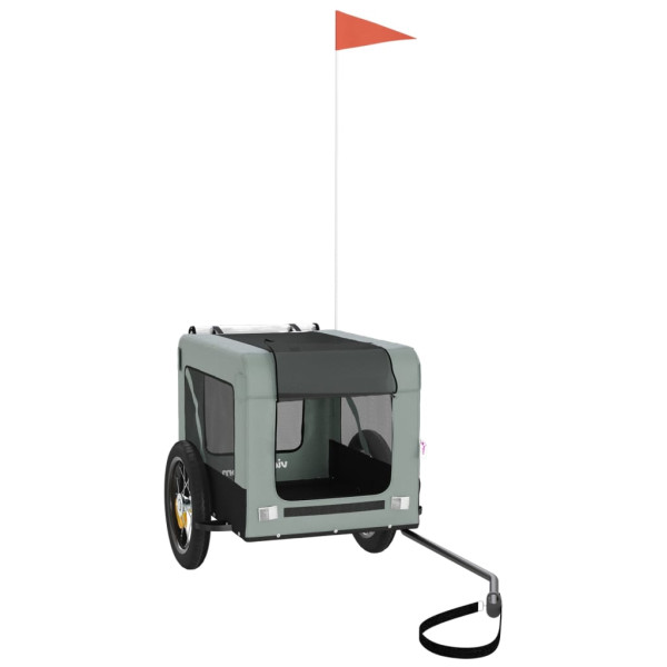 Remolque de bicicleta mascotas hierro tela Oxford gris negro M 3