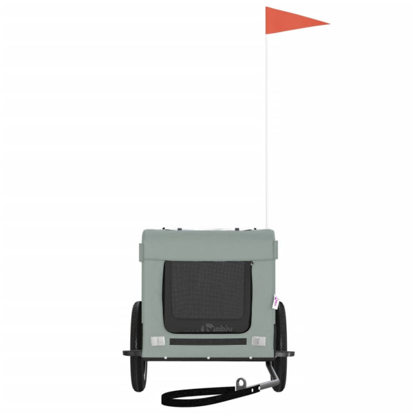 Remolque de bicicleta mascotas hierro tela Oxford gris negro M 5