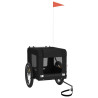 Remolque de bicicleta mascotas hierro tela Oxford negro 3