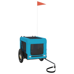 Remolque de bicicleta mascotas hierro tela Oxford azul negro H