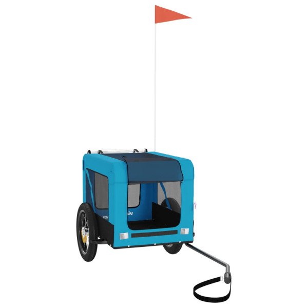 Reboque de bicicleta p/ animais tecido oxford/ferro azul/preto M 3