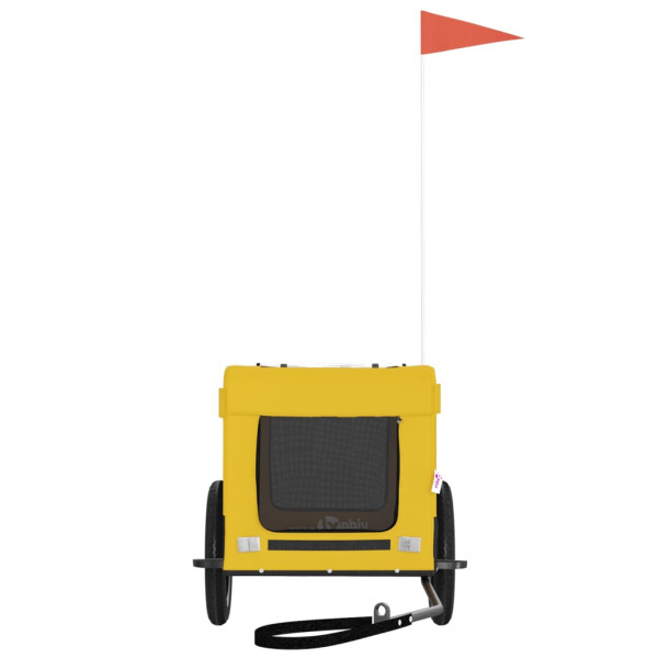 Remolque bicicleta mascotas hierro tela Oxford amarillo negro M 5