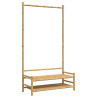 Roupeiro com prateleiras 103x40x183 cm bambu 2