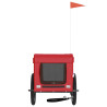 Remolque de bicicleta mascotas hierro tela Oxford rojo negro 5