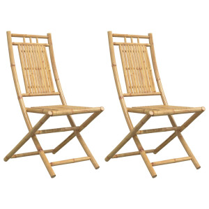 Cadeiras de jardim dobráveis 2 pcs 46x66x99 cm bambu H
