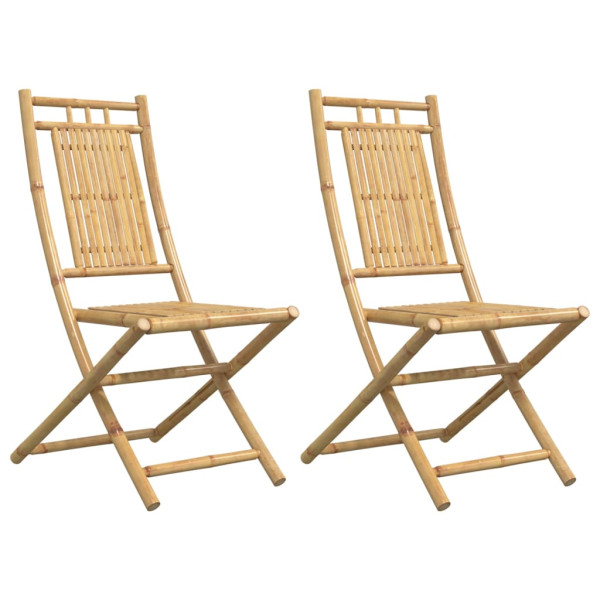 Cadeiras de jardim dobráveis 2 pcs 46x66x99 cm bambu M 2