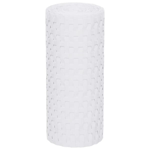 Telas de varanda 5 pcs 255x19 cm vime PE branco M 3
