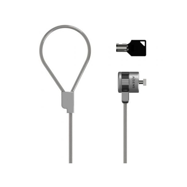 Cable de seguridad para portátiles aisens aslk-d40k02-sl/ 1.5m M 2