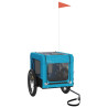 Reboque de bicicleta p/ animais tecido oxford/ferro azul/preto 4