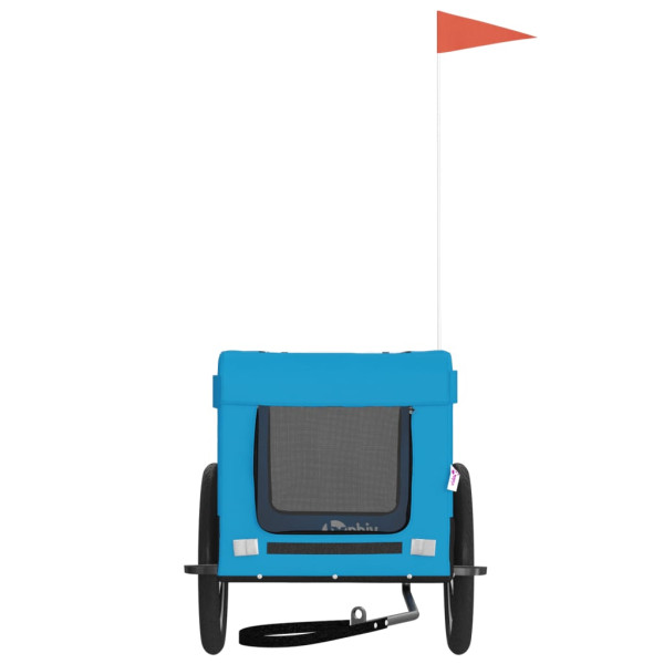 Reboque de bicicleta p/ animais tecido oxford/ferro azul/preto M 5