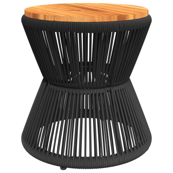 Mesa de centro base de alambre madera acacia negro Ø 45x44 cm M 2