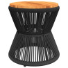 Mesa de centro base de alambre madera acacia negro Ø 45x44 cm 2