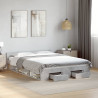 Cama con cajones madera de ingeniería gris hormigón 120x190 cm 3