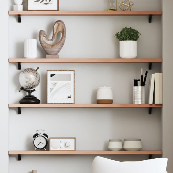 Estante de pared madera roble tratada marrón claro 100x10x2 cm D