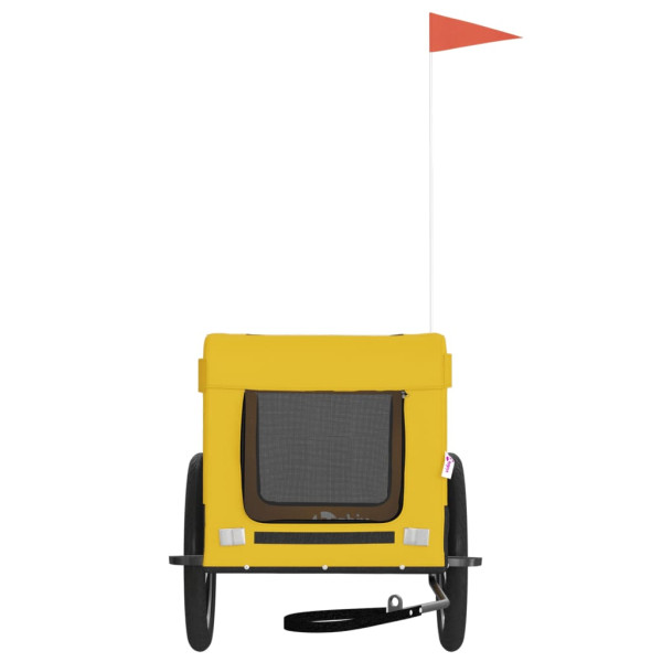 Reboque bicicleta p/ animais tecido oxford/ferro amarelo/preto M 5