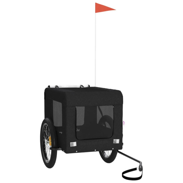 Remolque de bicicleta mascotas hierro tela Oxford negro M 2
