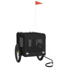 Remolque de bicicleta mascotas hierro tela Oxford negro 2