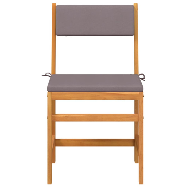 Juego de balcón con cojines 3 piezas madera maciza de acacia M 4