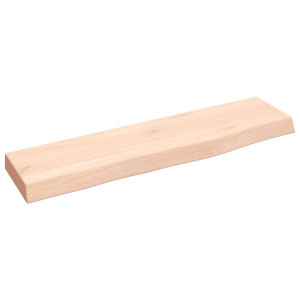 Estante de pared madera maciza de roble sin tratar 40x10x2 cm H