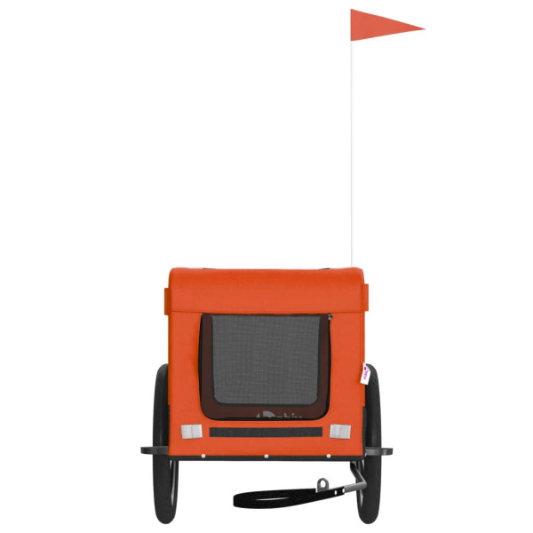 Remolque de bicicleta mascotas hierro tela Oxford naranja negro M 5