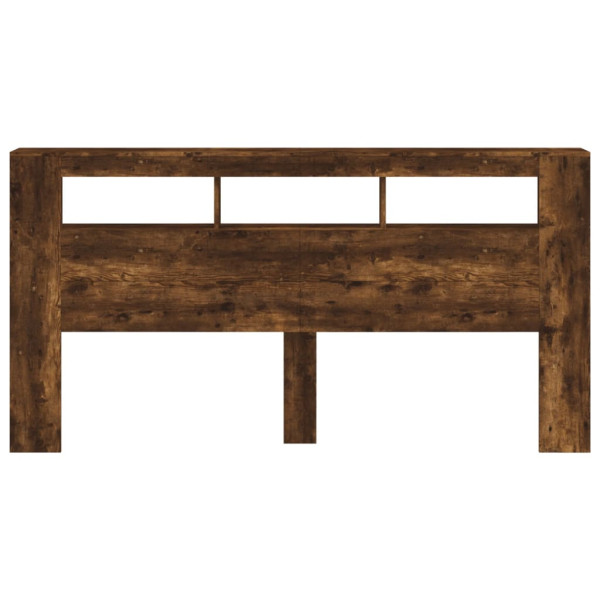 Cabecero LED madera ingeniería roble ahumado 200x18.5x103.5 cm M 5