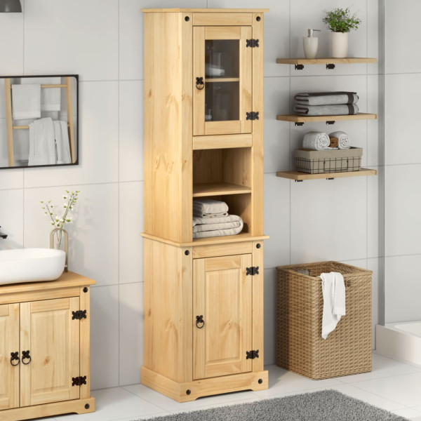 Armario de baño «Corona» madera maciza de pino 50x40x185 cm M 3