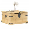 Caja de almacenaje Corona madera maciza de pino 78x78x45 cm 1