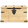 Caja de almacenaje Corona madera maciza de pino 78x78x45 cm 4