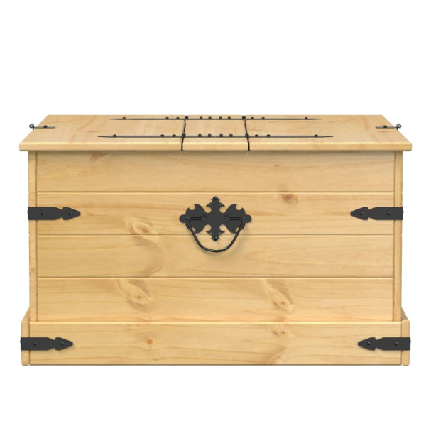 Caja de almacenaje Corona madera maciza de pino 78x78x45 cm M 5