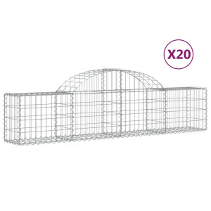 Cestos gabião arqueados 20pcs 200x30x40/60 cm ferro galvanizado H