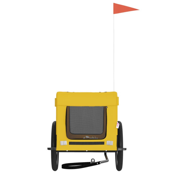 Remolque bicicleta mascotas hierro tela Oxford amarillo negro M 5