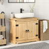 Mueble de lavabo de baño Corona madera maciza pino 73x33x60 cm 3