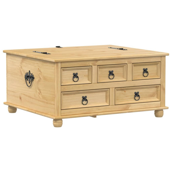 Caja de almacenaje Corona madera maciza de pino 90x78x45 cm M 2