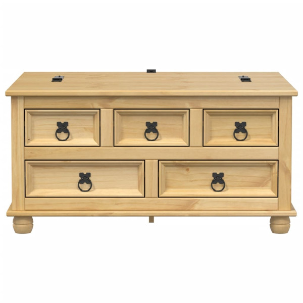 Caja de almacenaje Corona madera maciza de pino 90x78x45 cm M 4