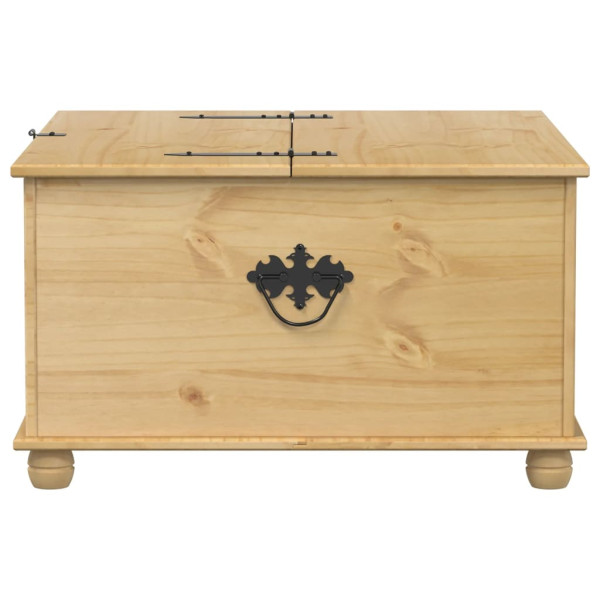 Caja de almacenaje Corona madera maciza de pino 90x78x45 cm M 5