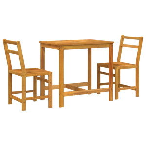 Juego de balcón 3 piezas madera maciza de acacia H