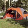 Tenda familiar estilo cabana 6 pessoas imperm. cinza/laranja 3
