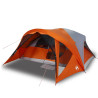 Tenda familiar estilo cabana 6 pessoas imperm. cinza/laranja 4