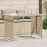 Mesa de jardín superficie de vidrio ratán PE beige 110x68x70 cm 1