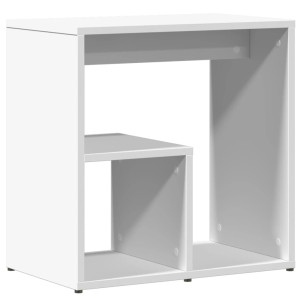 Mesa auxiliar de madera contrachapada blanco 50x30x50 cm H