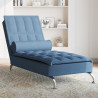 Chaise lounge de massagem com rolo tecido azul 1