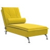 Chaise lounge de massagem com rolo veludo amarelo 2